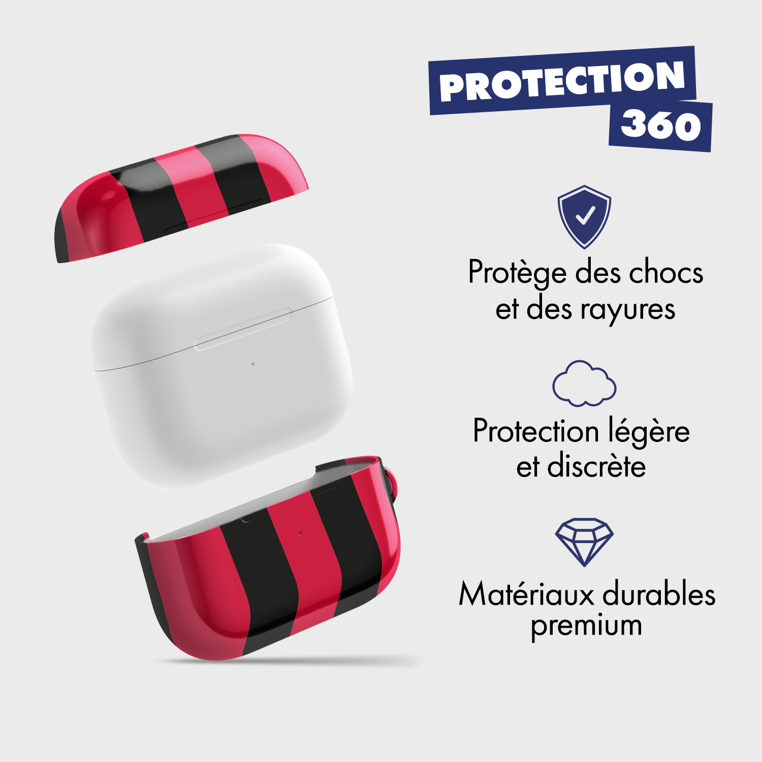 Coque pour AirPods & Samsung buds football OGC Nice