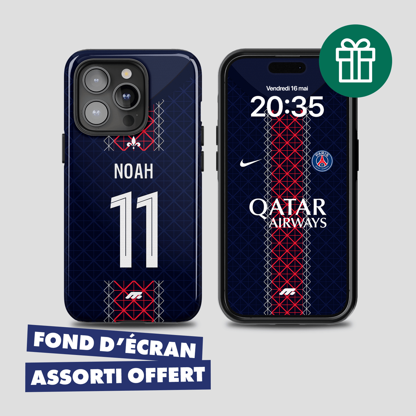 Coque PSG football personnalisable pour téléphone