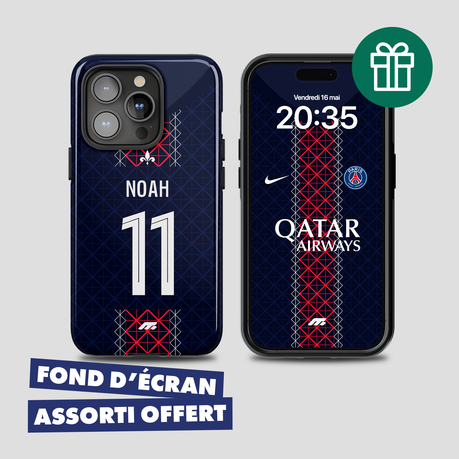 Coque PSG football personnalisable pour téléphone