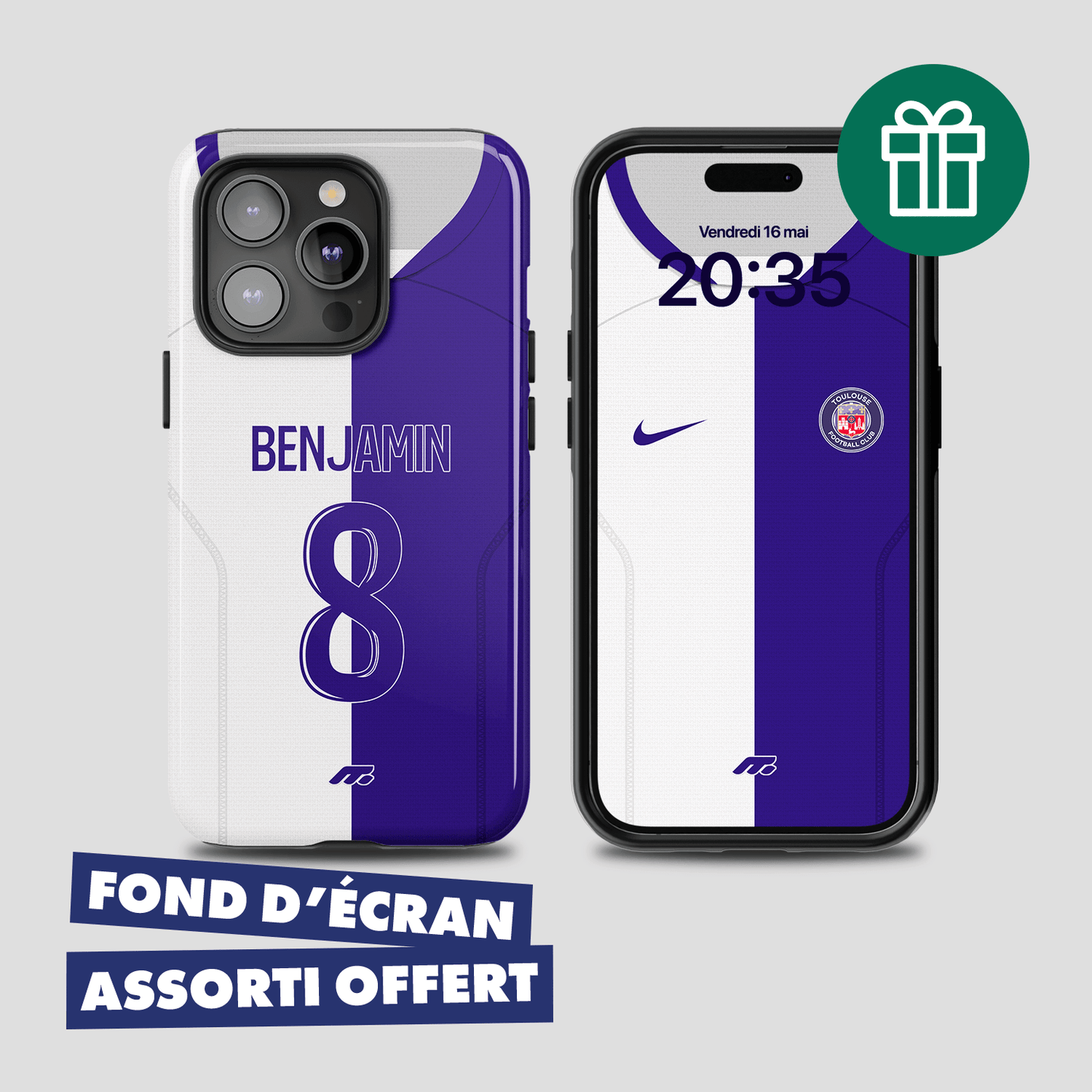 Coque Toulouse FC football personnalisable pour téléphone