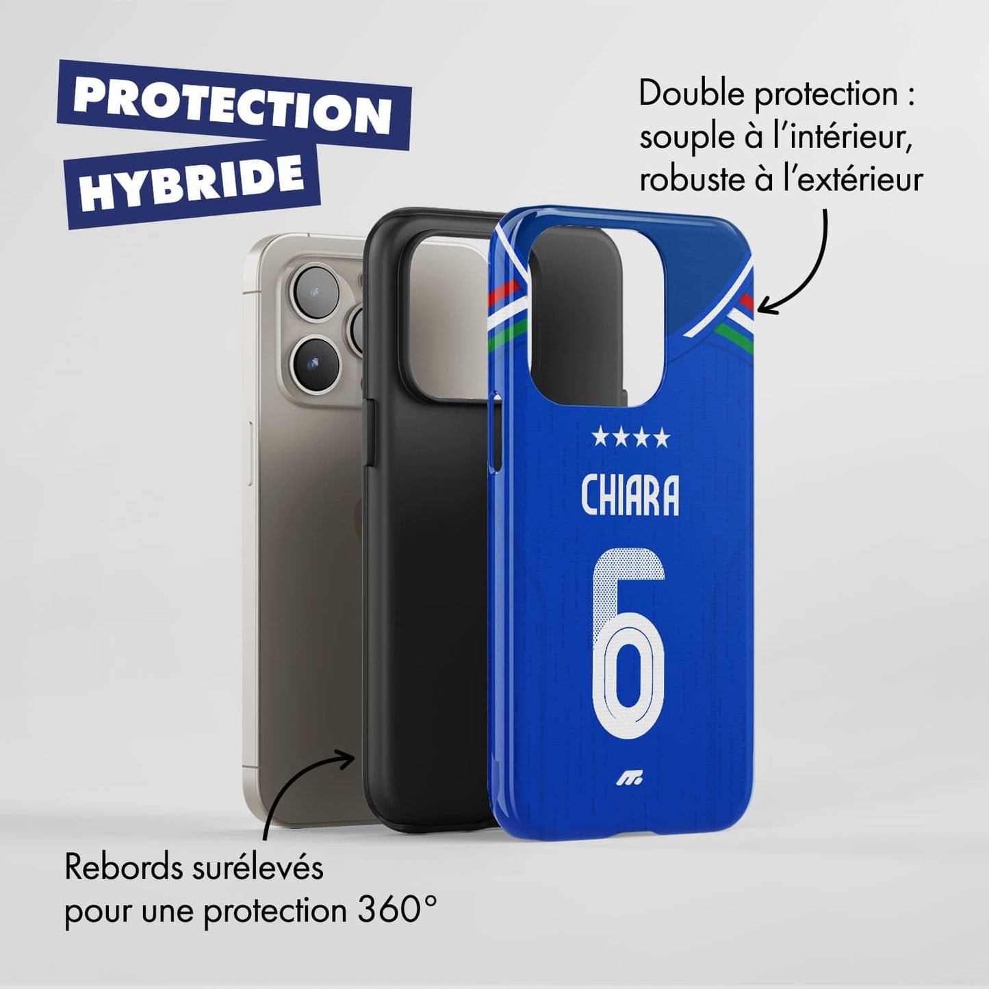 Coque Italie football personnalisable pour téléphone
