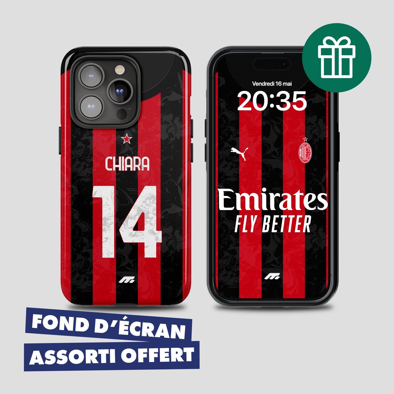 Coque AC Milan football personnalisable pour téléphone