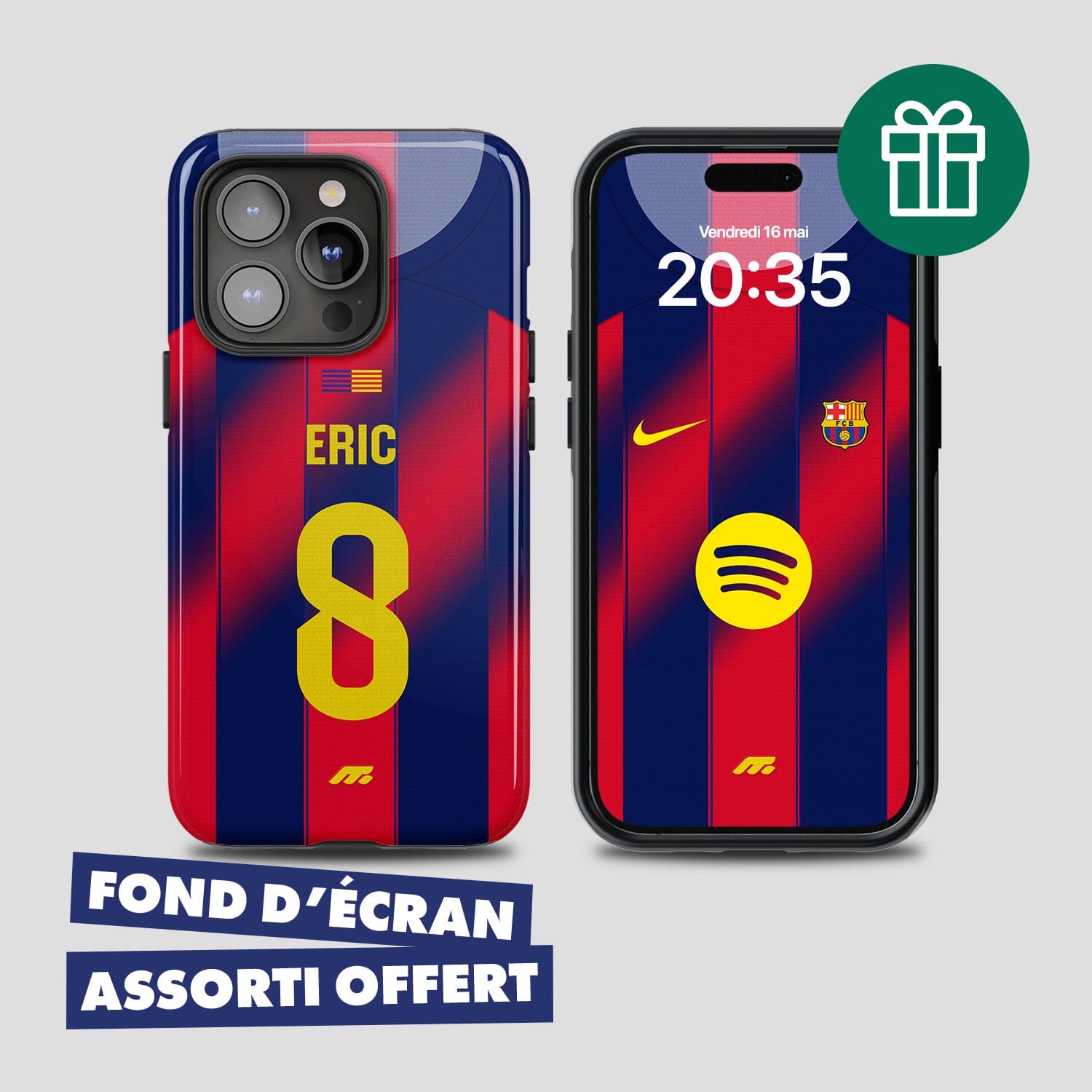 Coque FC Barcelone football personnalisable