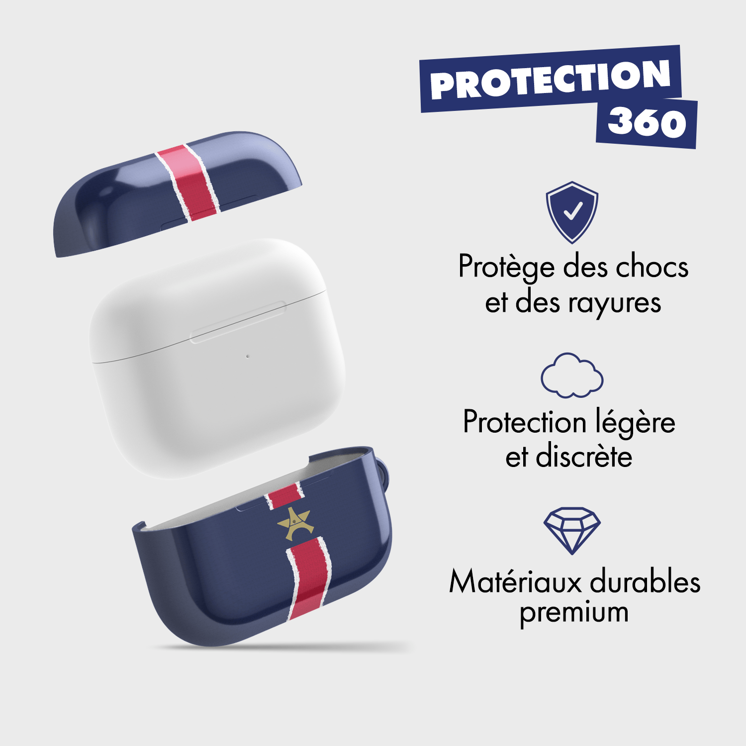 Coque pour AirPods & Samsung buds football Paris Saint-Germain
