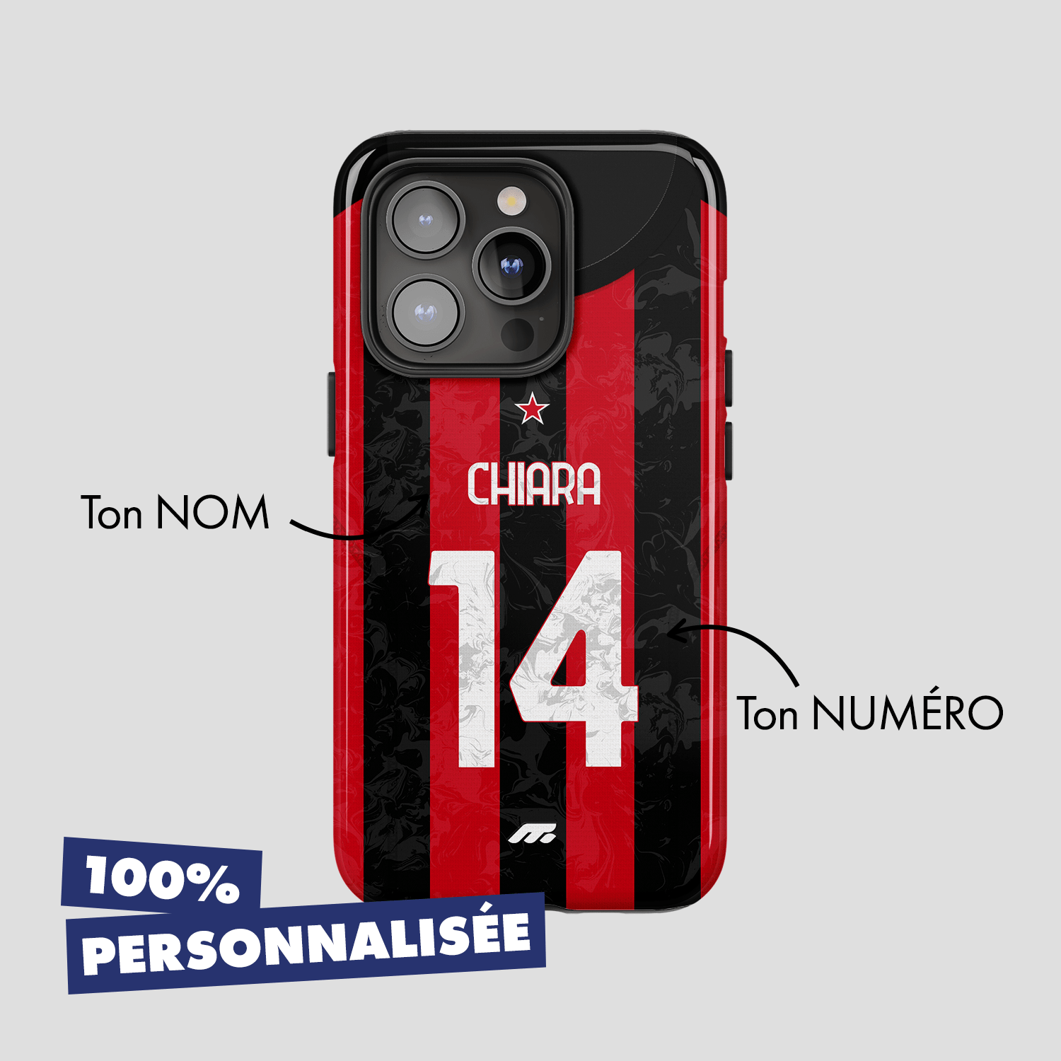 Coque AC Milan football personnalisable pour téléphone