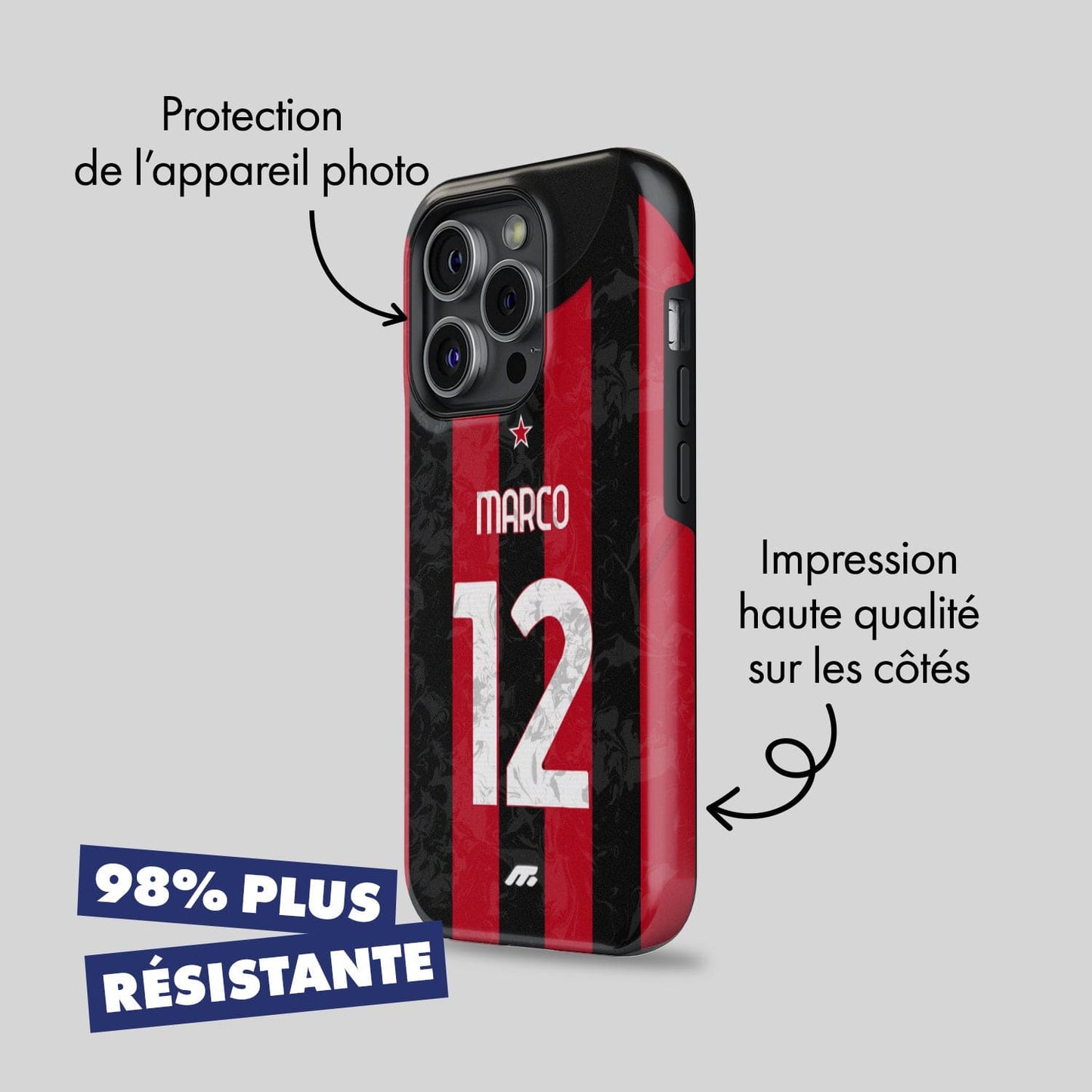 Coque AC Milan football personnalisable pour téléphone
