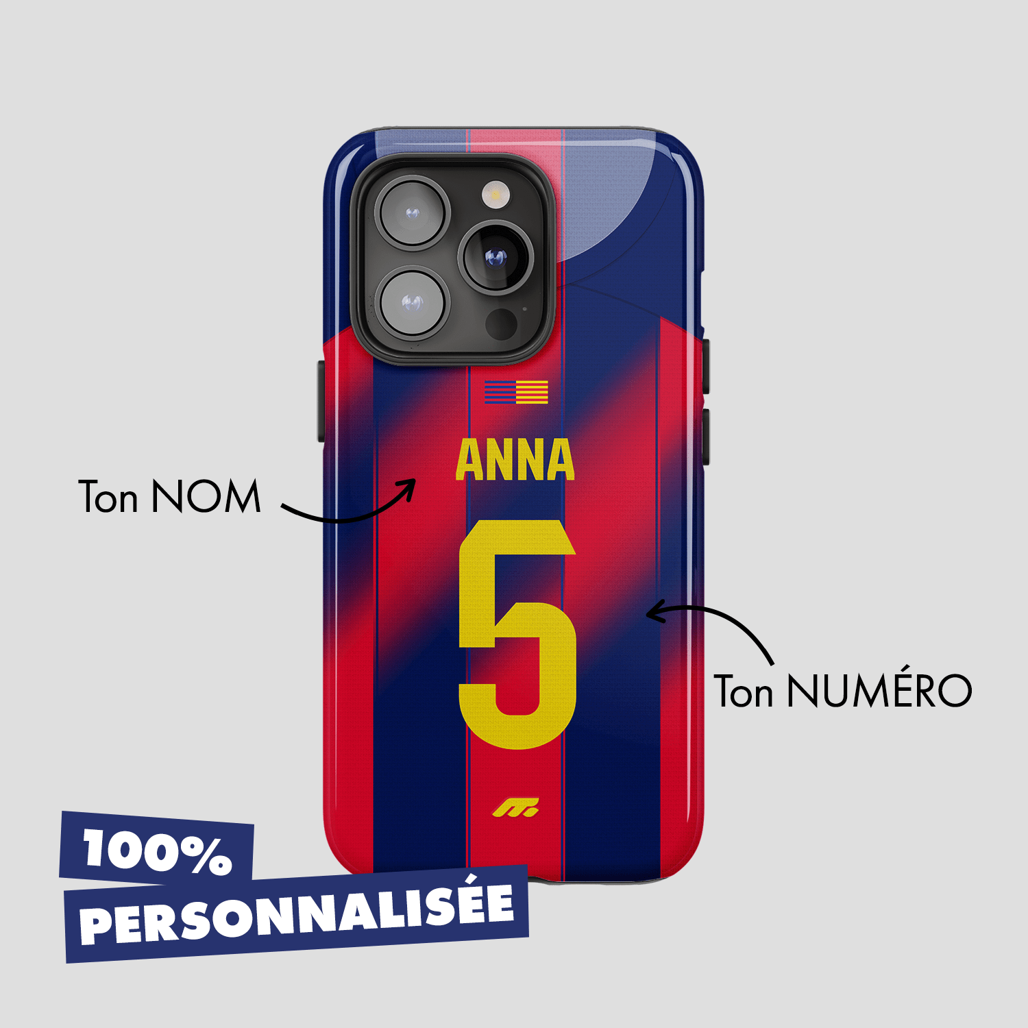 Coque FC Barcelone football personnalisable