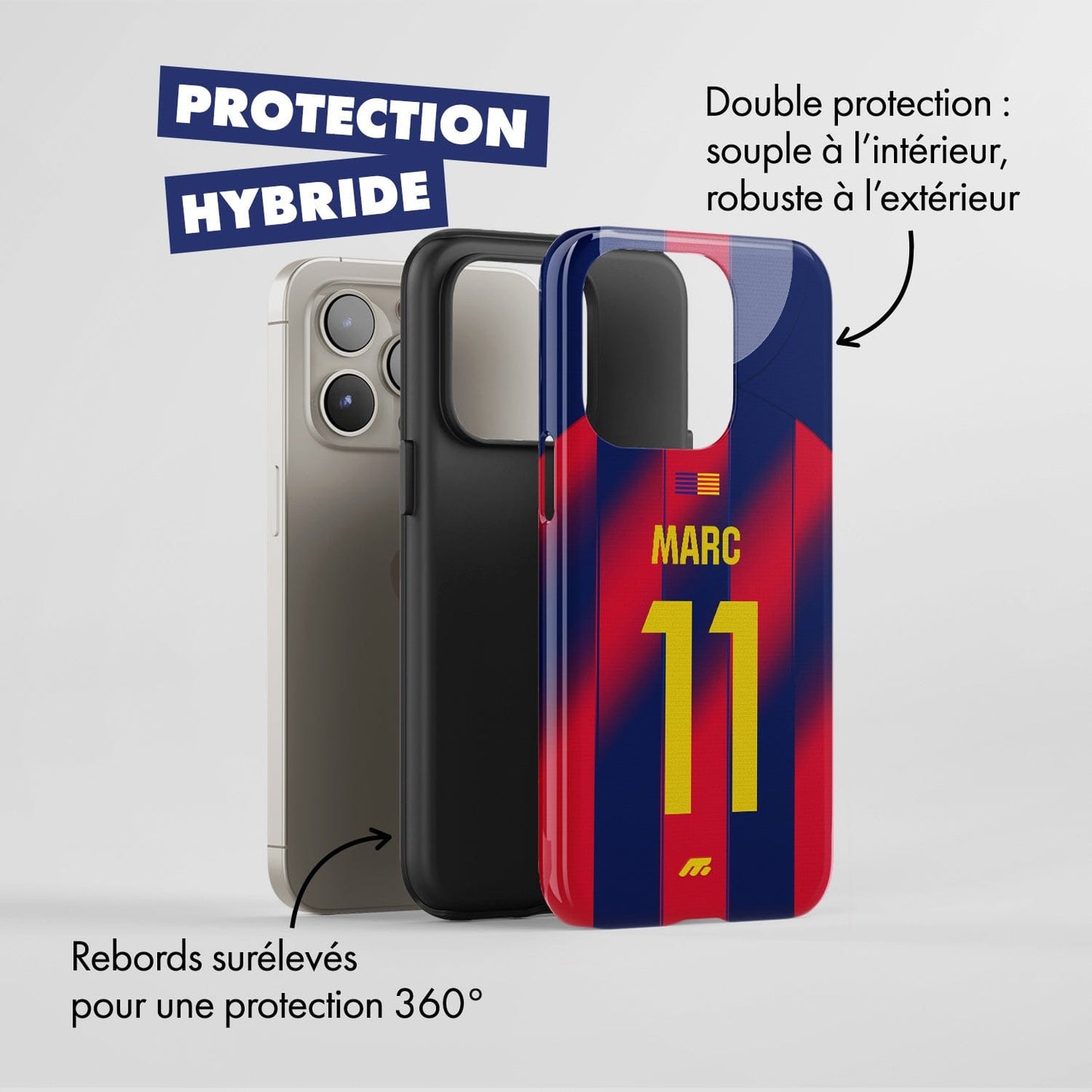 Coque FC Barcelone football personnalisable