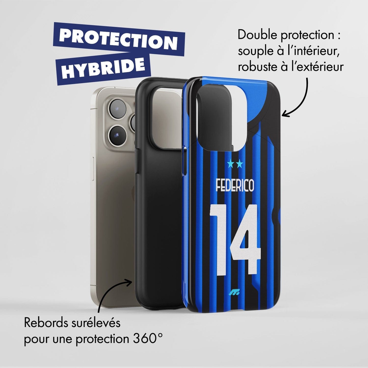 Coque Inter Milan football personnalisable pour téléphone