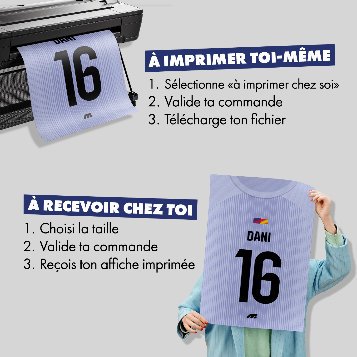 Affiche FC Barcelone football personnalisable à imprimer