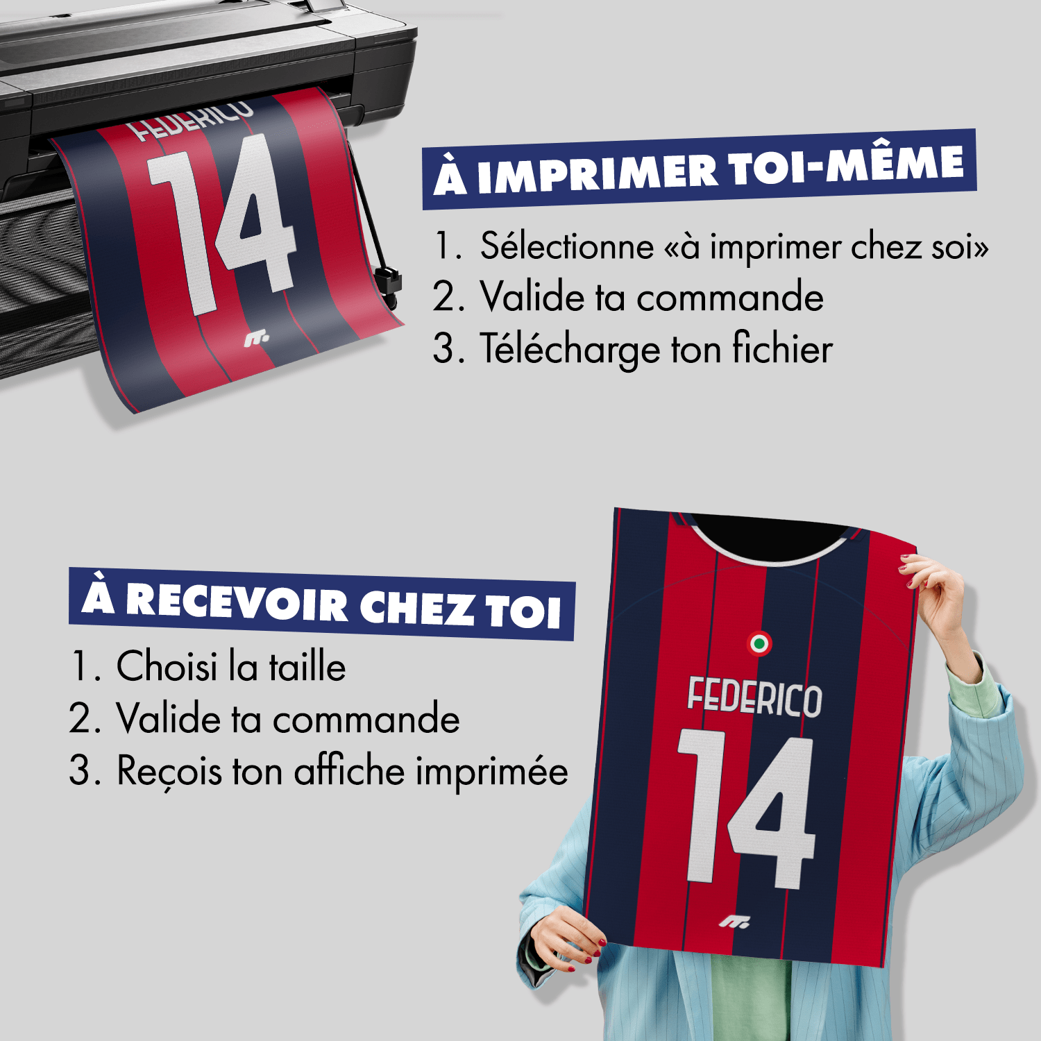 Affiche BOLOGNE football personnalisable à imprimer