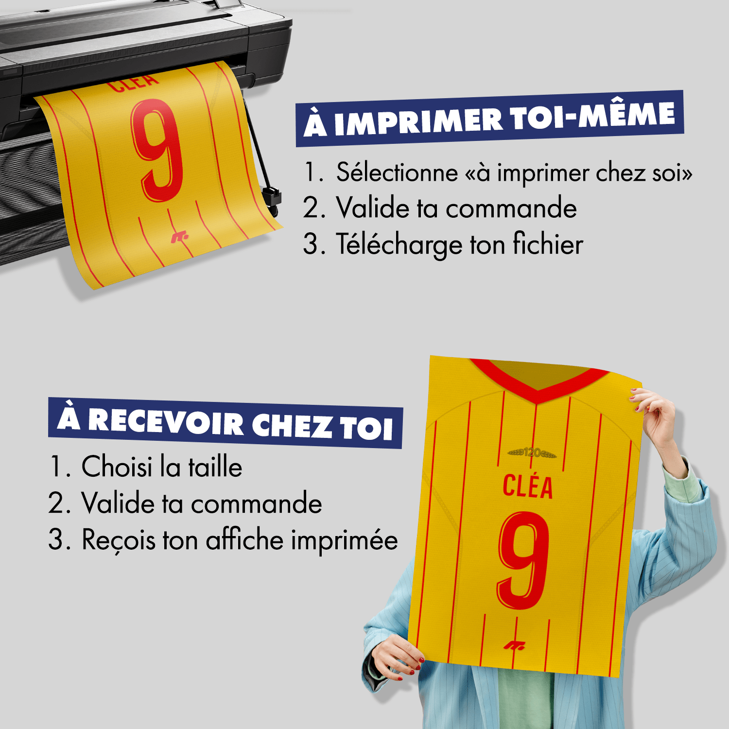 Affiche RC Lens football personnalisable à imprimer