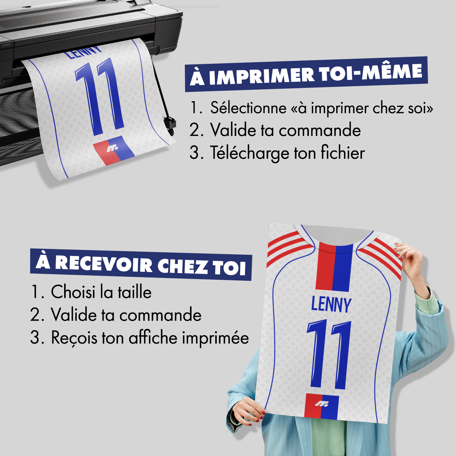 Affiche Olympique lyonnais football personnalisable à imprimer