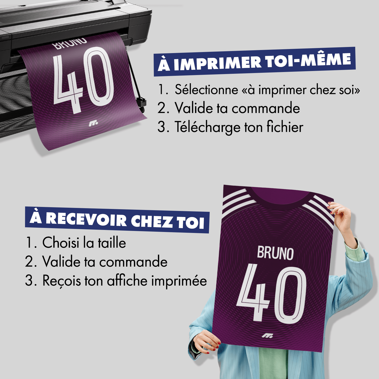 Affiche LYON football personnalisable à imprimer