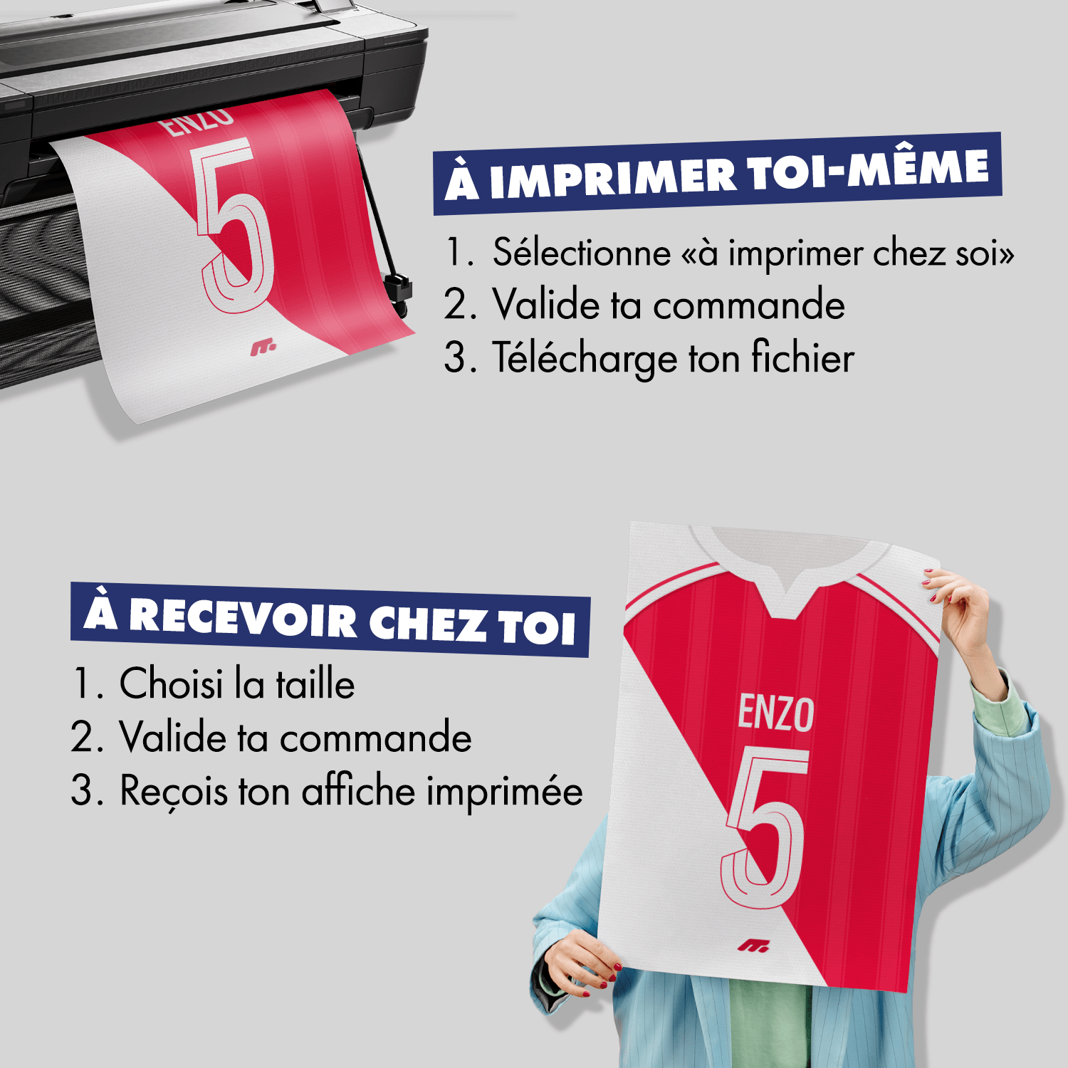 Affiche AS Monaco football personnalisable à imprimer