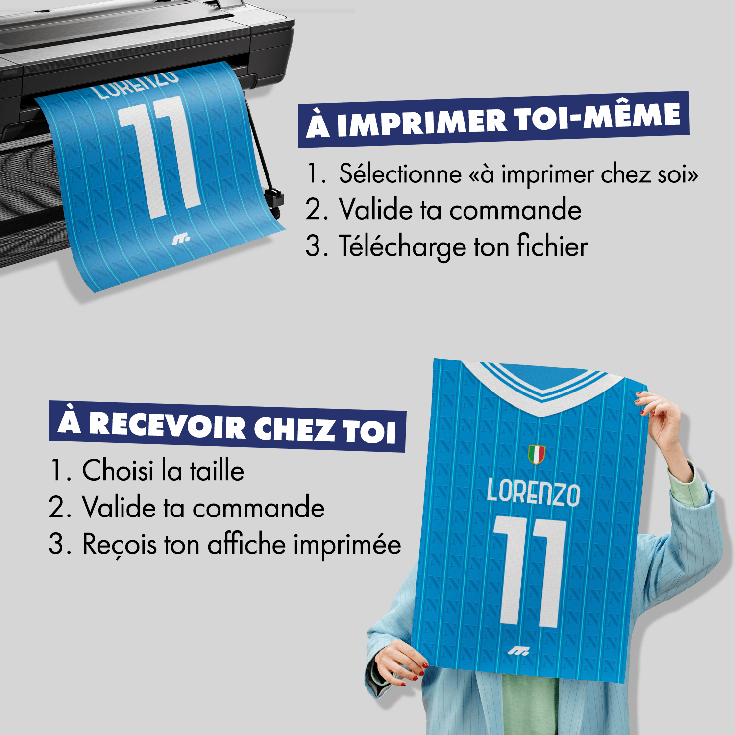 Affiche NAPOLI football personnalisable à imprimer