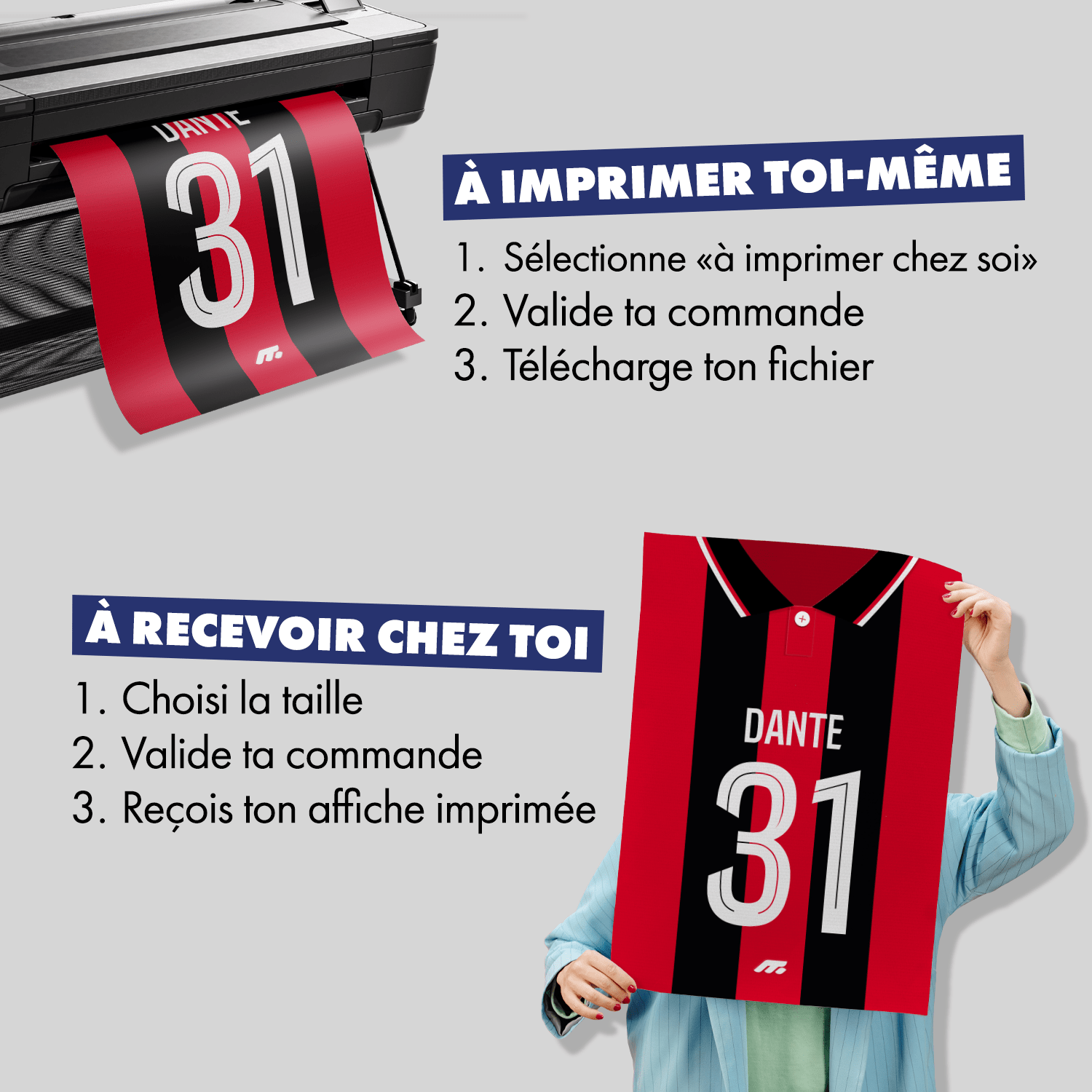 Affiche OGC Nice football personnalisable à imprimer