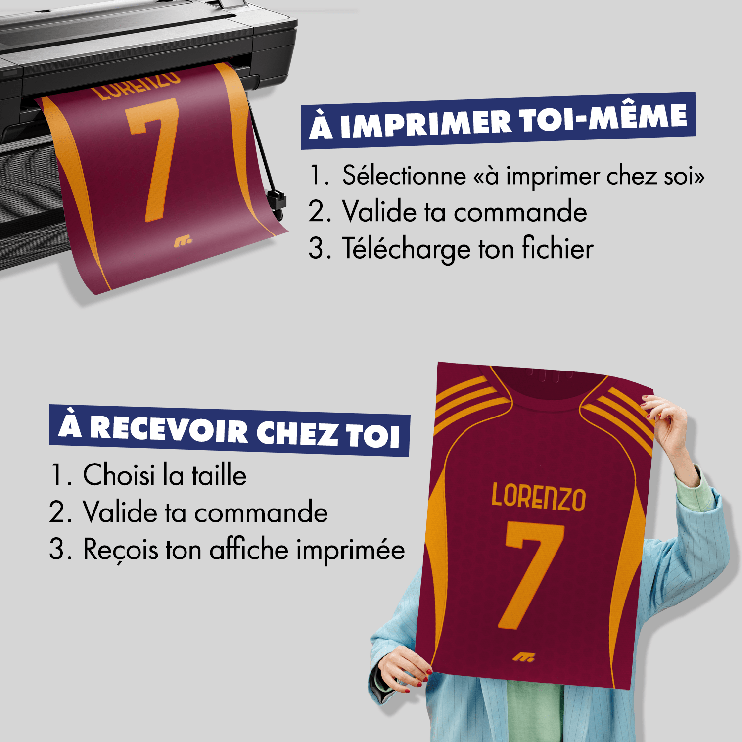 Affiche AS Roma football personnalisable à imprimer