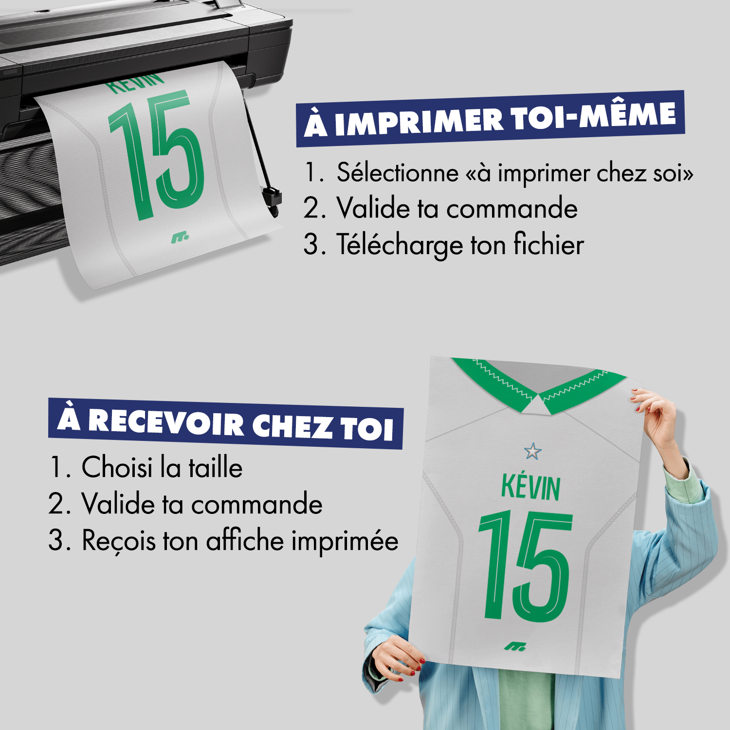 Affiche SAINT-ETIENNE football personnalisable à imprimer