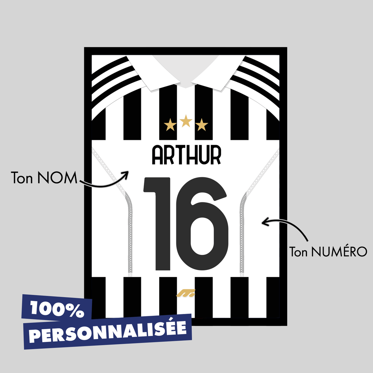 Affiche Juventus Turin football personnalisable à imprimer