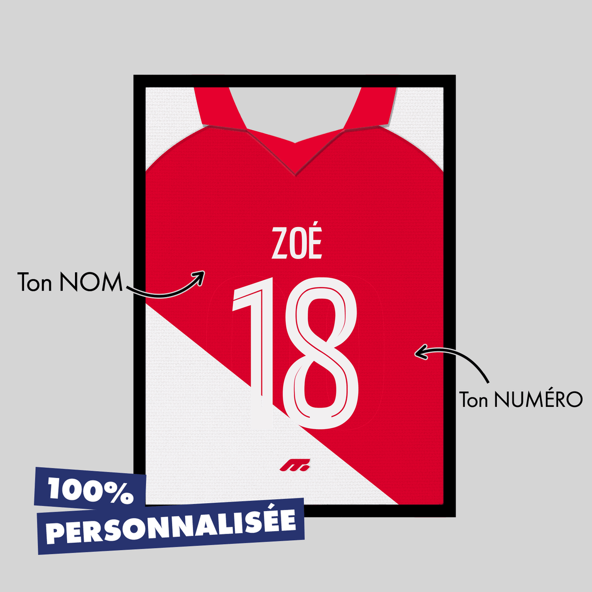 Affiche AS Monaco football personnalisable à imprimer
