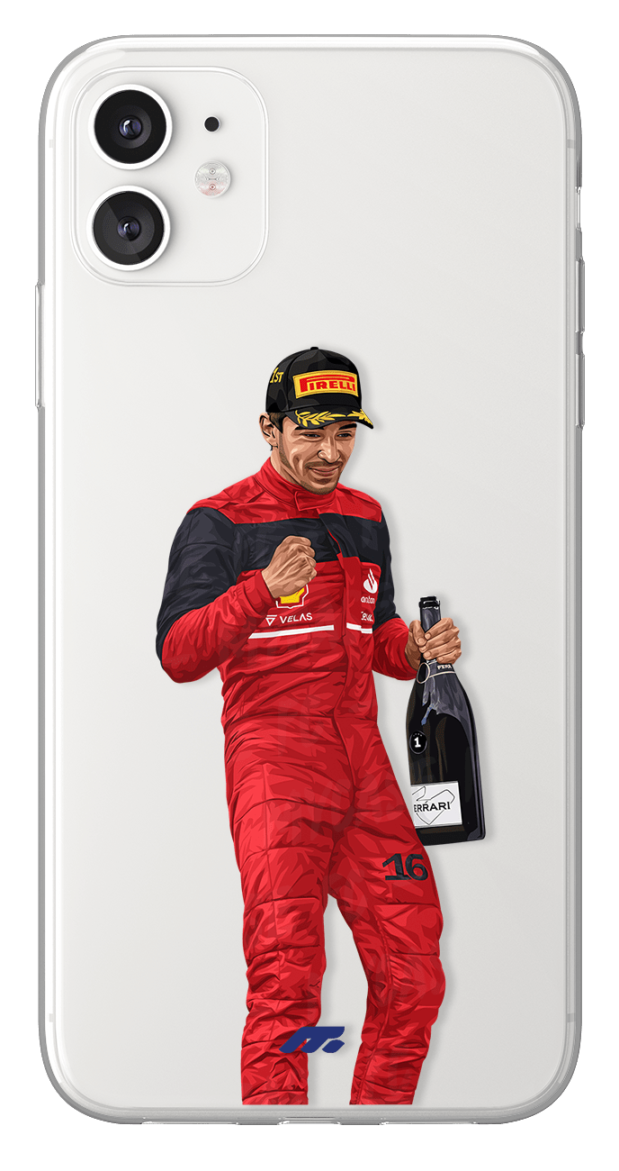 Coque de Charles Leclerc avec Ferrarri, Etui de téléphone de Formule 1