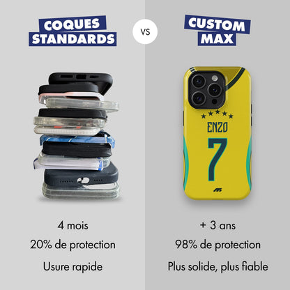 Coque Brésil football personnalisable pour téléphone - iPhone, Samsung, Google, Xiaomi, Oppo
