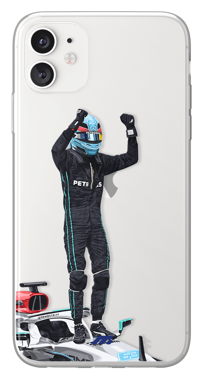 Coque de George Russell avec Mercedes, Etui de téléphone de Formule 1