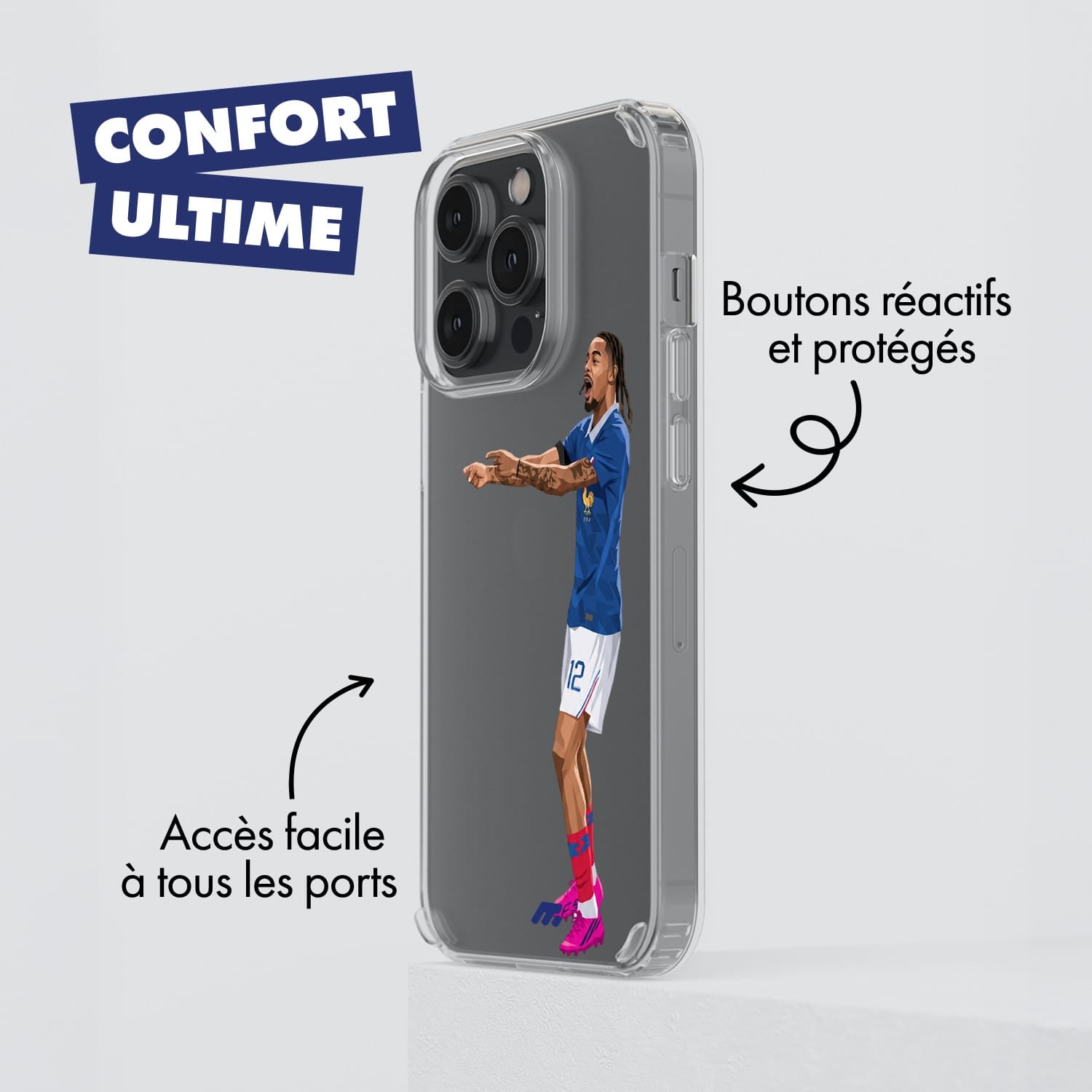 Coque Bradley Barcola de Football Equipe de France