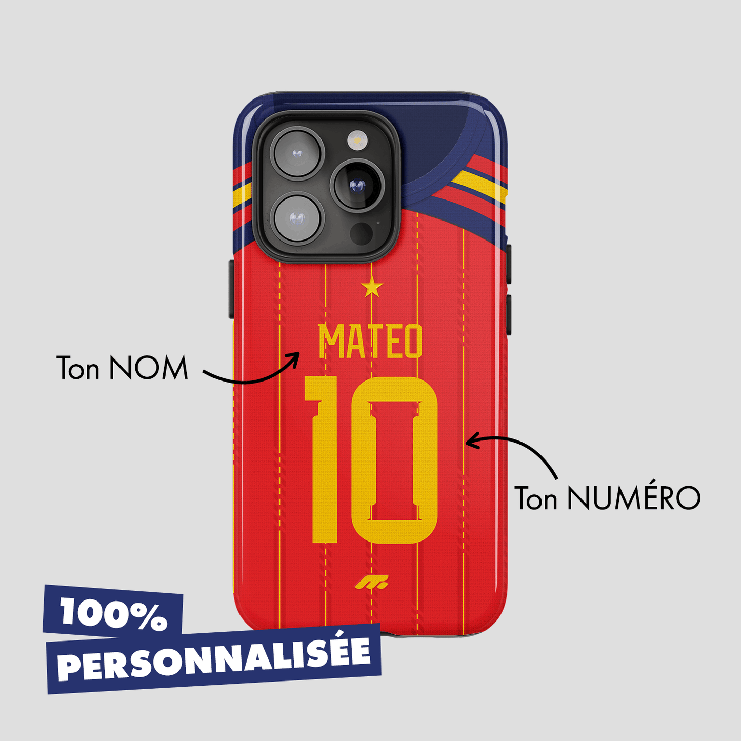 Coque de téléphone Equipe D'Espagne personnalisé de football