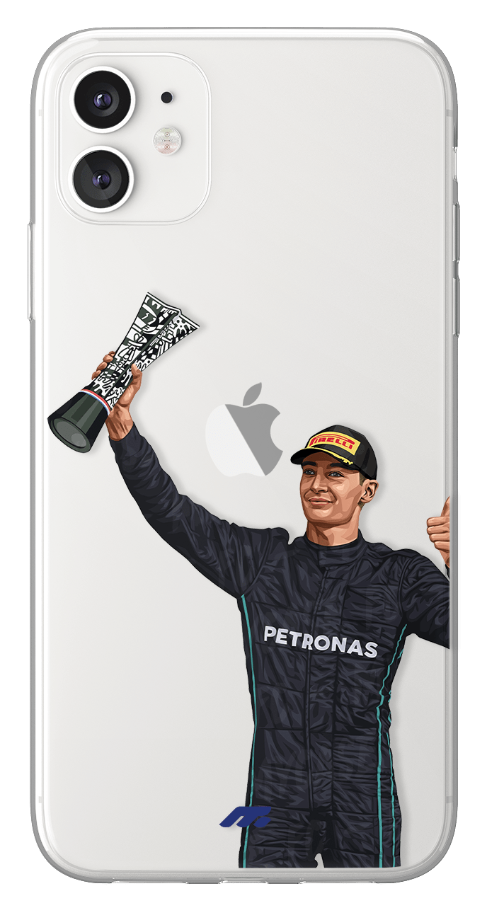 Coque de George Russell avec Mercedes, Etui de téléphone de Formule 1