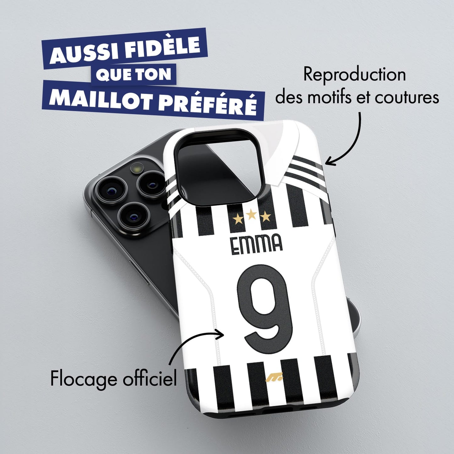 Coque de téléphone Juventus Turin personnalisé de football