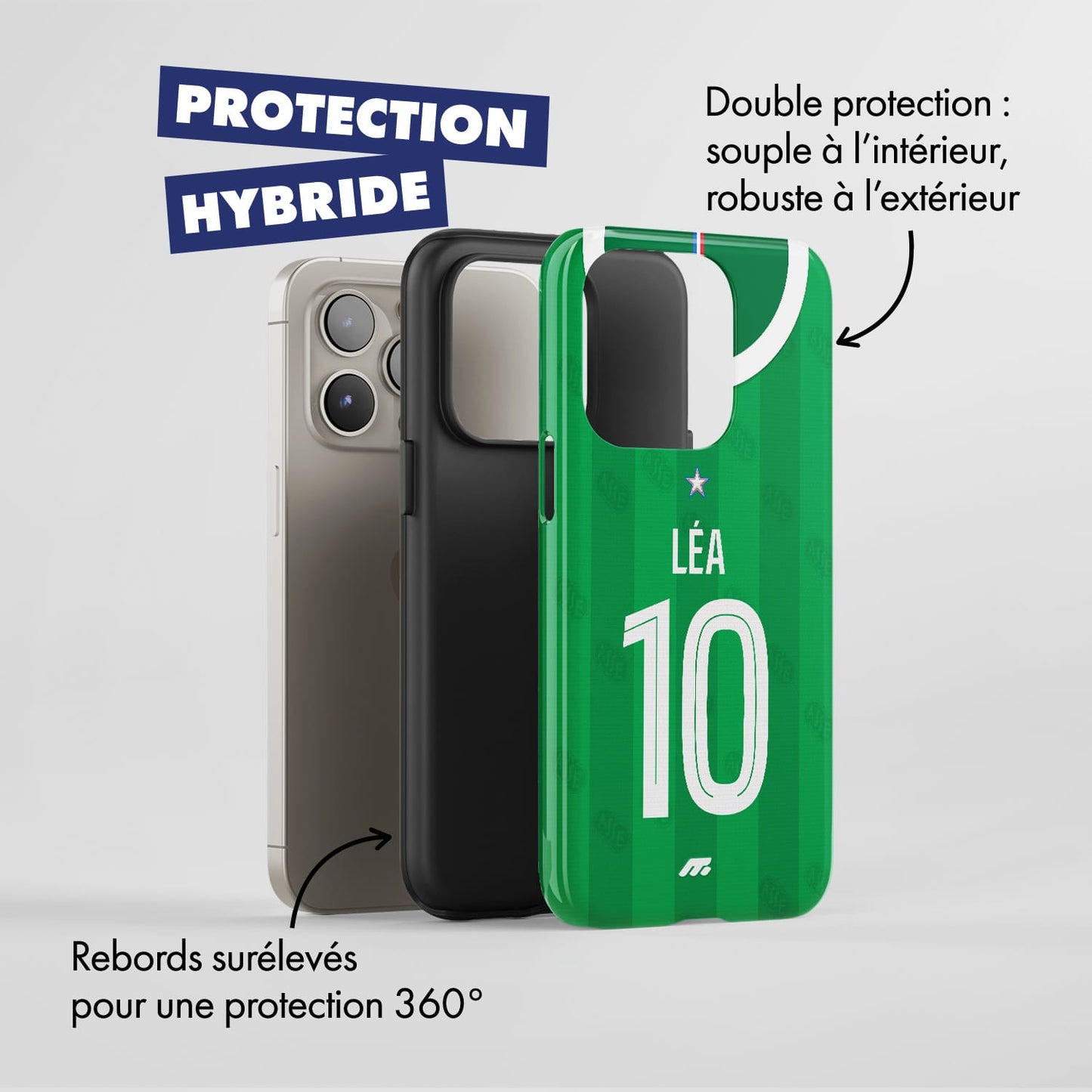 Coque de téléphone As Saint-Etienne personnalisé de football