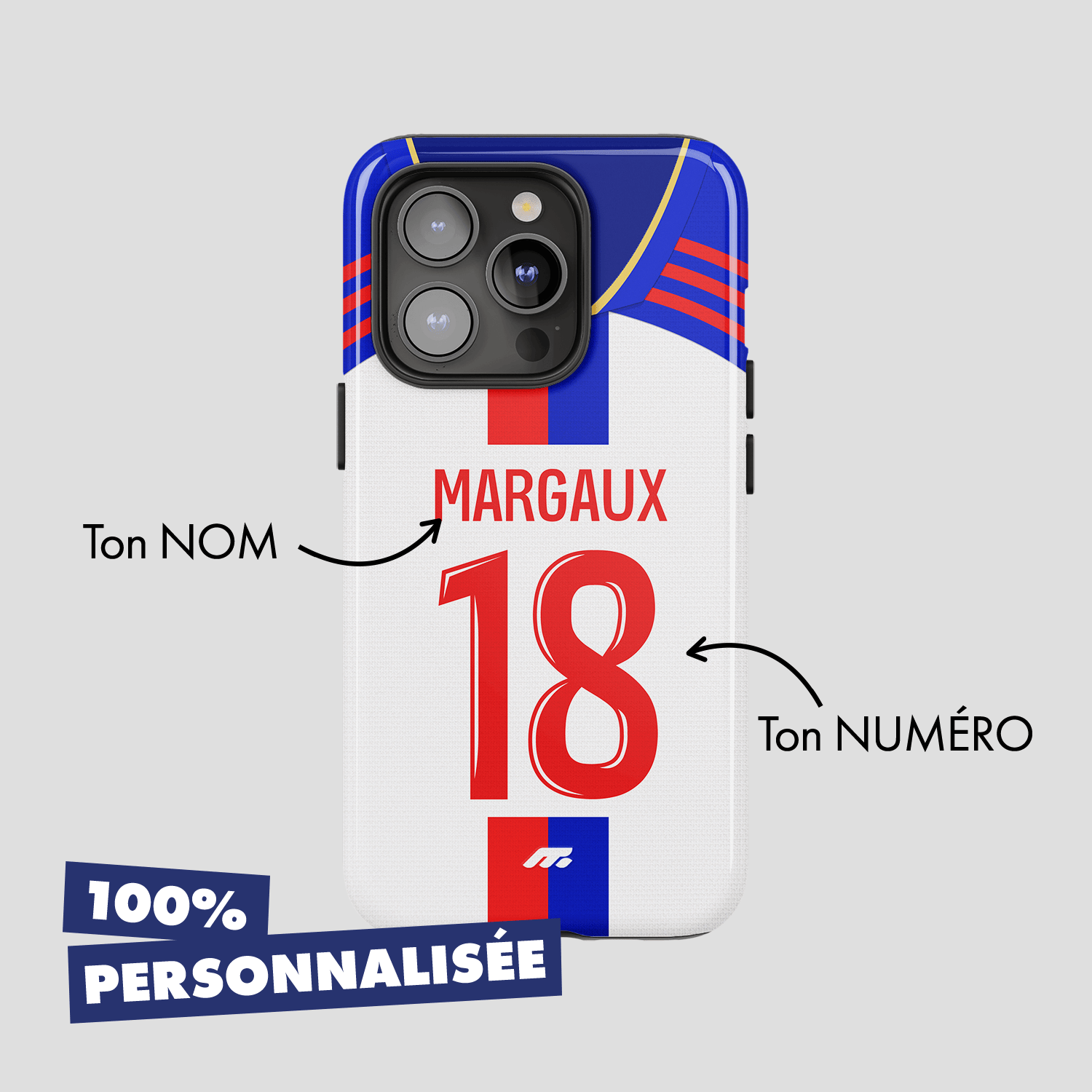 Coque de téléphone Olympique Lyonnais personnalisé de football