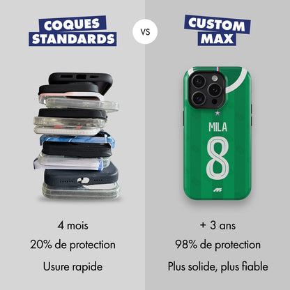 Coque de téléphone As Saint-Etienne personnalisé de football
