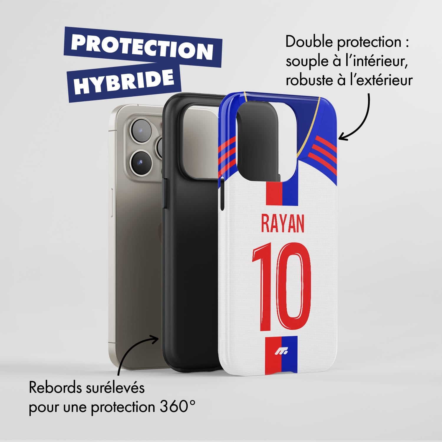 Coque de téléphone Olympique Lyonnais personnalisé de football