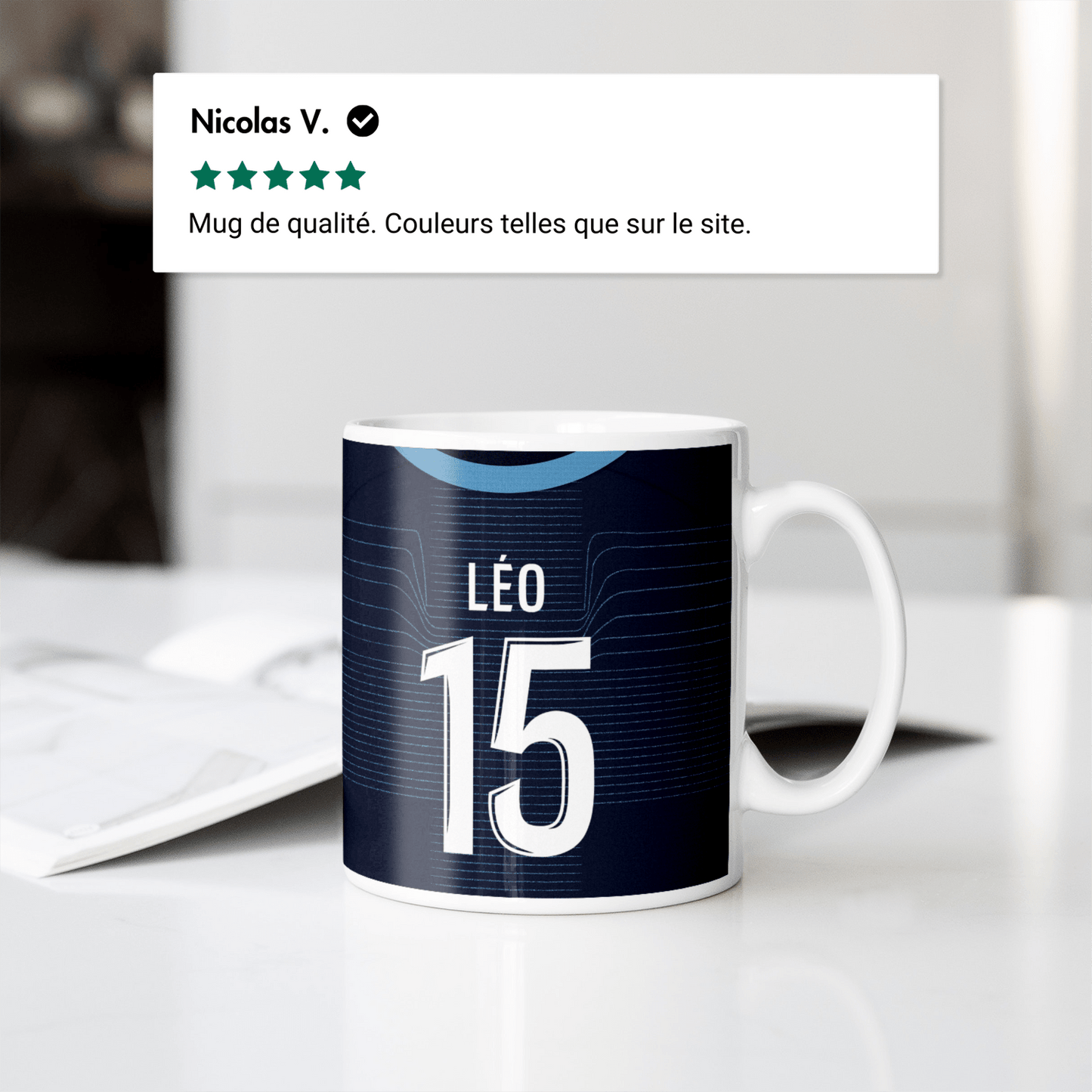 Mug Olympique de Marseille football personnalisable