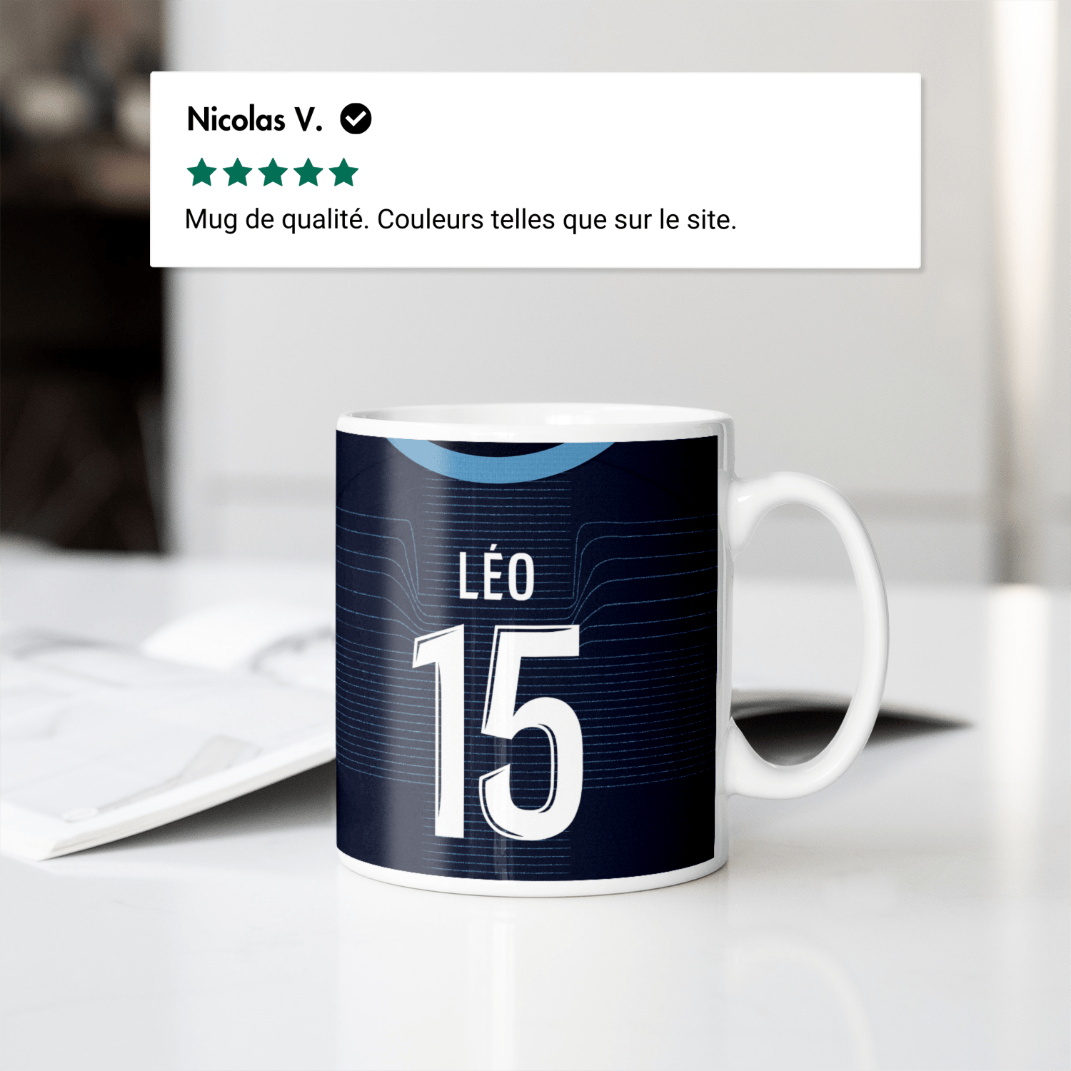 Mug Olympique de Marseille football personnalisable