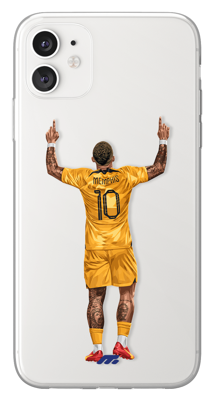 Coque de Memphis Depay avec Pays Bas, Etui de téléphone de Football