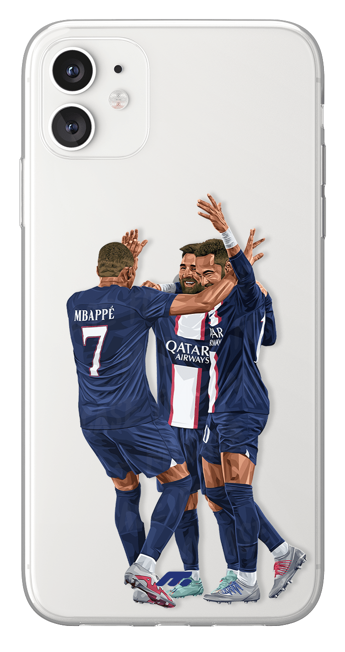 Coque de Neymar, Messi & Kyky avec Paris Saint-Germain, Etui de téléphone de Football