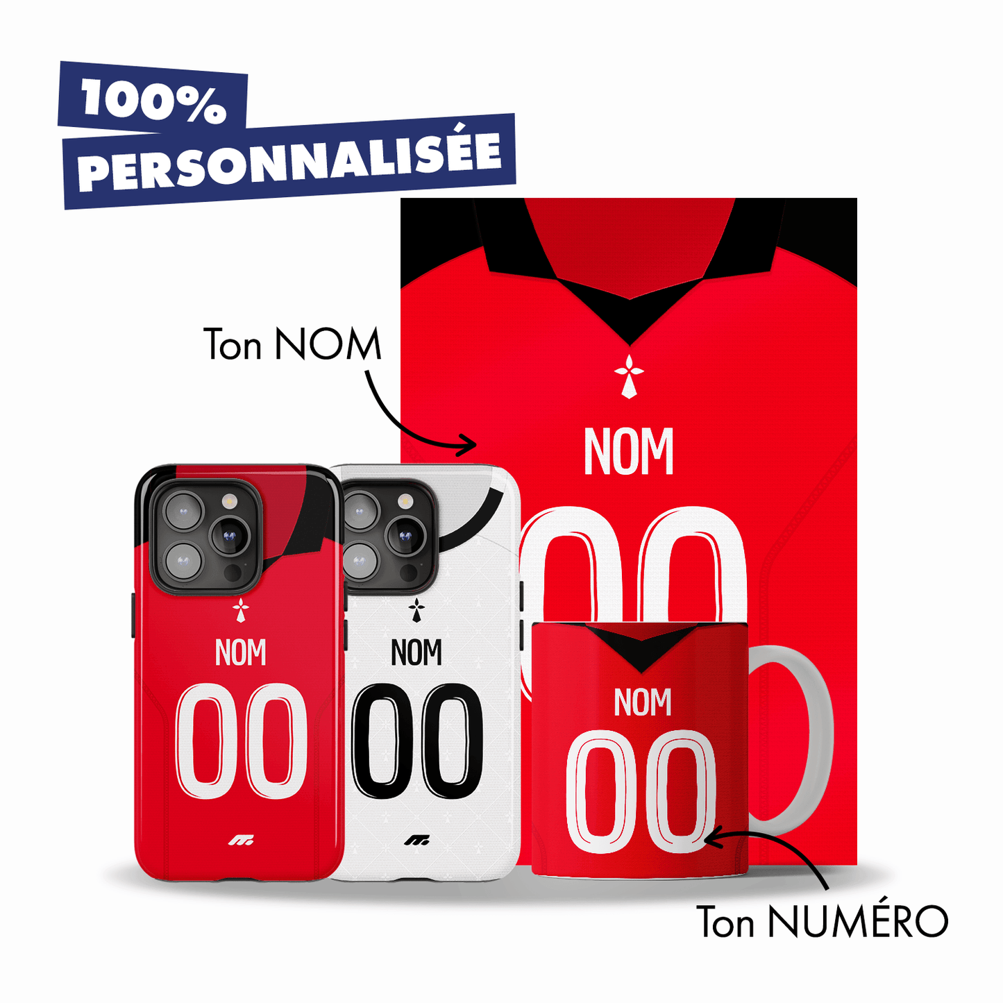 Pack RENNES personnalisé de football