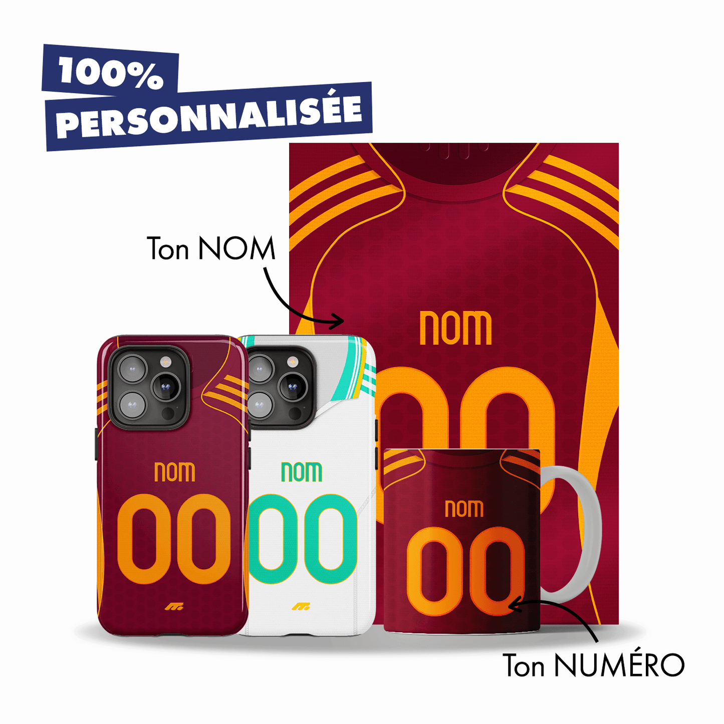 Pack ROMA personnalisé de football