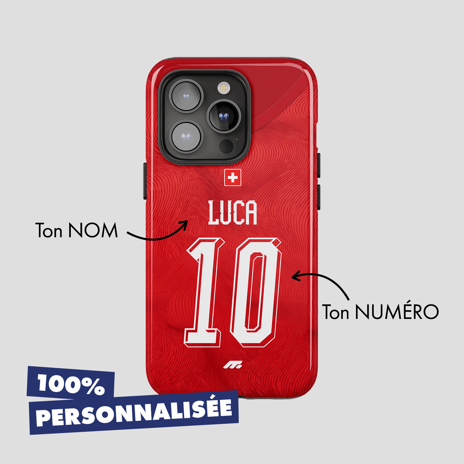 Coque Suisse football personnalisable pour téléphone - iPhone, Samsung, Google, Xiaomi, Oppo