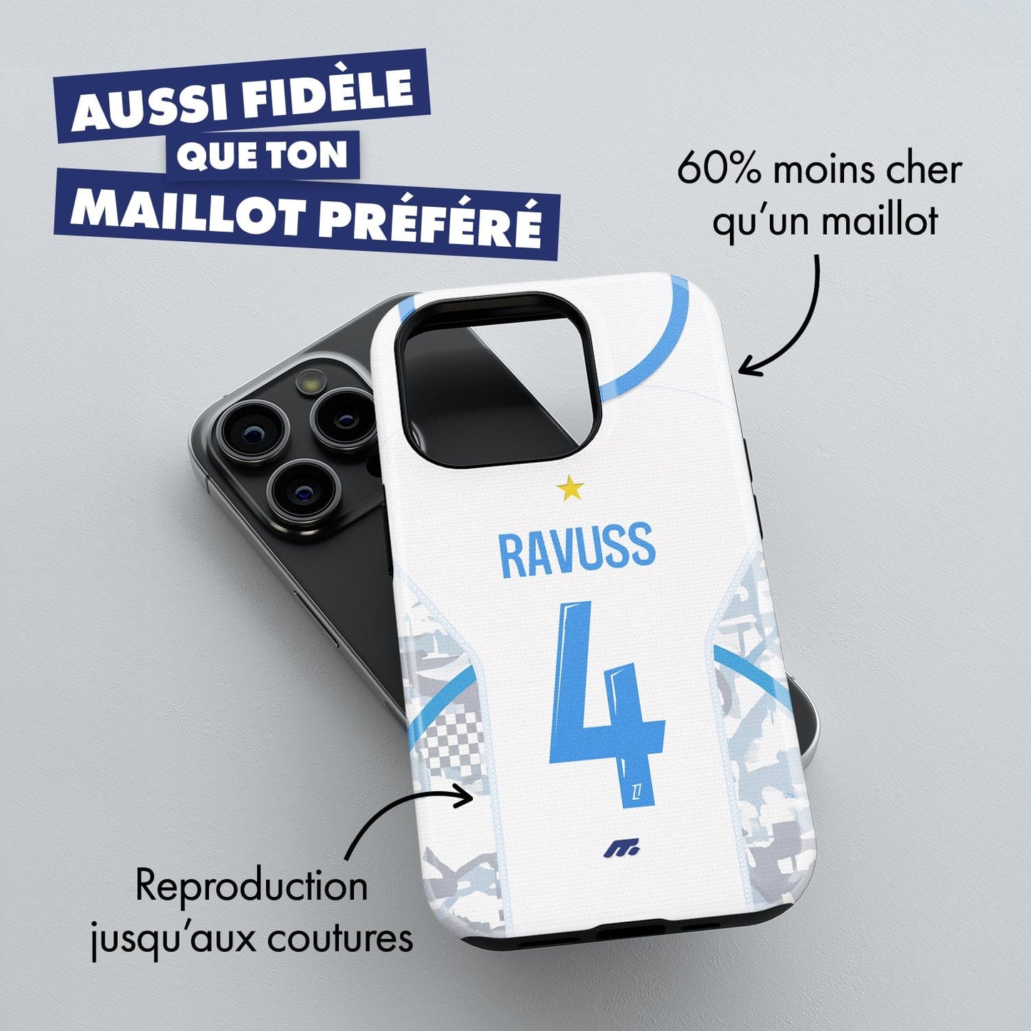 Coque Olympique de Marseille football personnalisable pour téléphone
